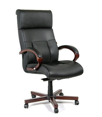 Офисное кресло Chairman   421   Россия  кожа черная