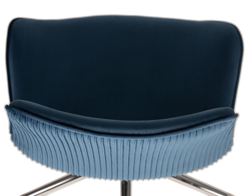 Кресло офисное DOBRIN DORA (синий велюр (1922-20), хромированная сталь) фото 7