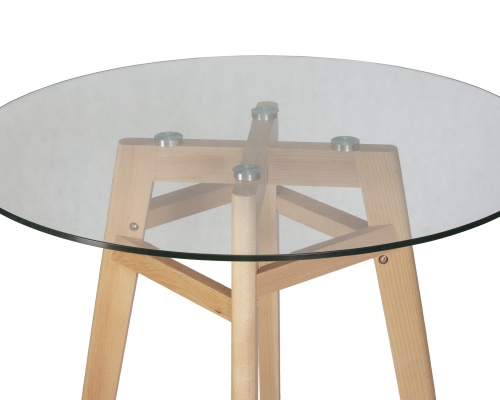 Стол обеденный DOBRIN HENRY`90 GLASS (столешница стекло, деревянное основание) фото 4