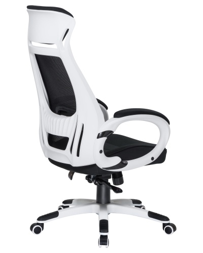 Офисное кресло для руководителей DOBRIN STEVEN WHITE (белый пластик, чёрная ткань) фото 4