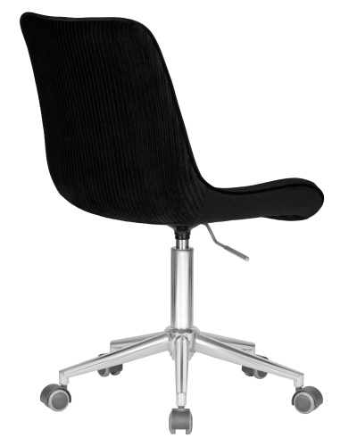 Кресло офисное DOBRIN DORA (чёрный велюр (1922-21), хромированная сталь) фото 4