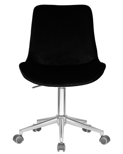 Кресло офисное DOBRIN DORA (чёрный велюр (1922-21), хромированная сталь) фото 6