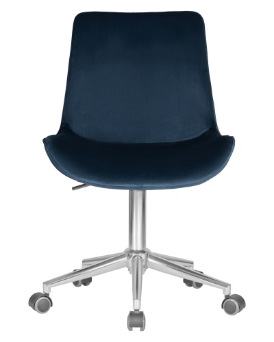 Кресло офисное DOBRIN DORA (синий велюр (1922-20), хромированная сталь) фото 6