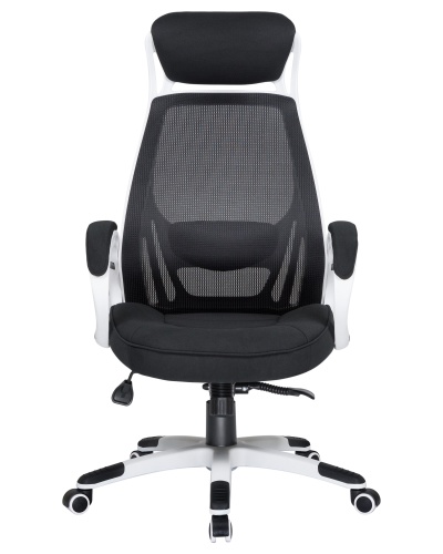 Офисное кресло для руководителей DOBRIN STEVEN WHITE (белый пластик, чёрная ткань) фото 6