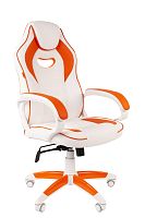 Офисное кресло Chairman   game 16 Россия экопремиум белый/оранжевый