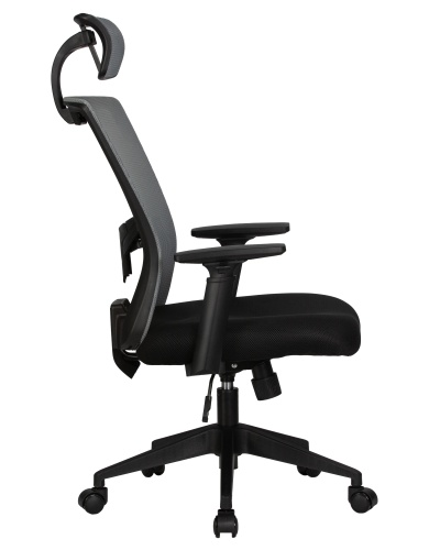 Офисное кресло для персонала DOBRIN NIXON (чёрный, серая сетка) фото 3