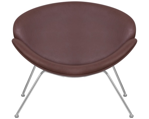 Кресло дизайнерское DOBRIN EMILY (коричневый винил YP5, хромированная сталь) фото 6