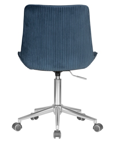 Кресло офисное DOBRIN DORA (синий велюр (1922-20), хромированная сталь) фото 5