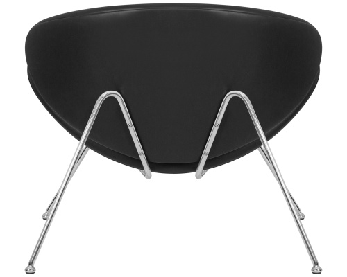 Кресло дизайнерское DOBRIN EMILY (черный винил YP16, хромированная сталь) фото 5