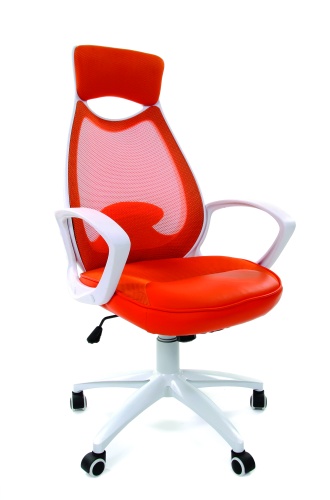 Офисное кресло Chairman    840 Россия белый пластик  TW16\TW-66 оранжевый
