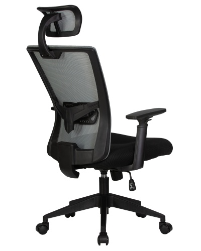 Офисное кресло для персонала DOBRIN NIXON (чёрный, серая сетка) фото 4