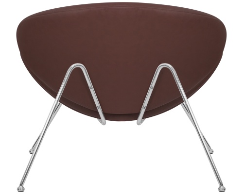 Кресло дизайнерское DOBRIN EMILY (коричневый винил YP5, хромированная сталь) фото 5