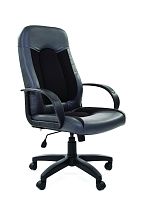 Офисное кресло Chairman   429  Россия  экопремиум серый+ткань 10-356 черная