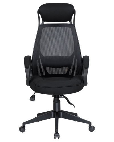 Офисное кресло для руководителей DOBRIN STEVEN BLACK (чёрный пластик, чёрная ткань) фото 6