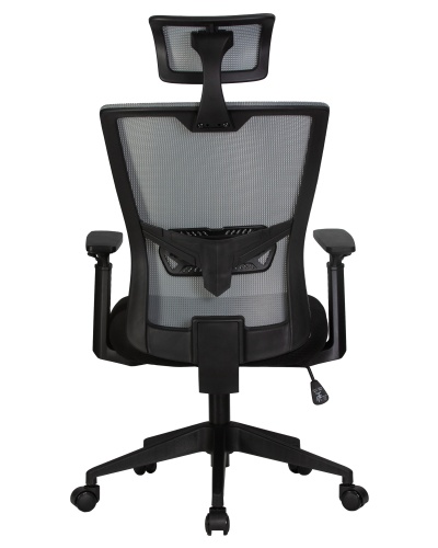 Офисное кресло для персонала DOBRIN NIXON (чёрный, серая сетка) фото 5