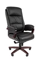 Офисное кресло Chairman 404, кожа+PU, черн. N