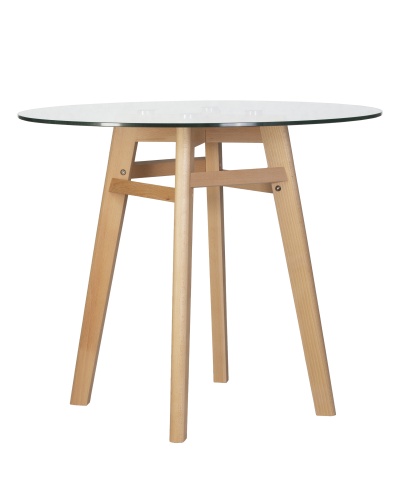 Стол обеденный DOBRIN HENRY`90 GLASS (столешница стекло, деревянное основание)
