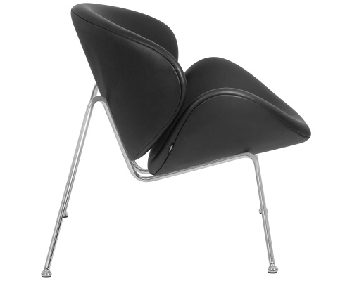 Кресло дизайнерское DOBRIN EMILY (черный винил YP16, хромированная сталь) фото 3