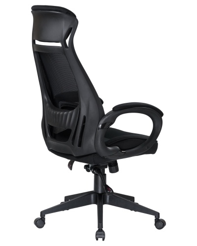 Офисное кресло для руководителей DOBRIN STEVEN BLACK (чёрный пластик, чёрная ткань) фото 4