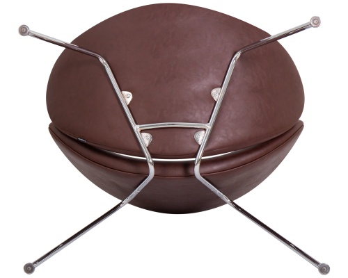 Кресло дизайнерское DOBRIN EMILY (коричневый винил YP5, хромированная сталь) фото 7