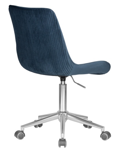 Кресло офисное DOBRIN DORA (синий велюр (1922-20), хромированная сталь) фото 4