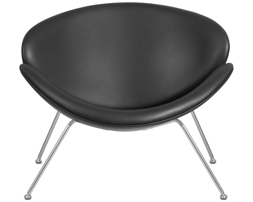 Кресло дизайнерское DOBRIN EMILY (черный винил YP16, хромированная сталь) фото 6