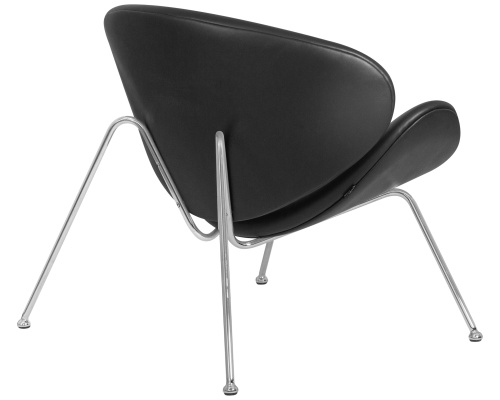 Кресло дизайнерское DOBRIN EMILY (черный винил YP16, хромированная сталь) фото 4