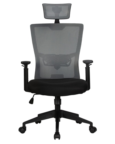 Офисное кресло для персонала DOBRIN NIXON (чёрный, серая сетка) фото 6