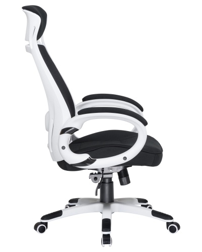 Офисное кресло для руководителей DOBRIN STEVEN WHITE (белый пластик, чёрная ткань) фото 3