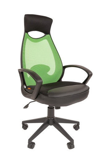 Офисное кресло Chairman    840 Россия черный пластик  TW св-зеленый