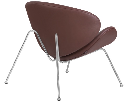 Кресло дизайнерское DOBRIN EMILY (коричневый винил YP5, хромированная сталь) фото 4